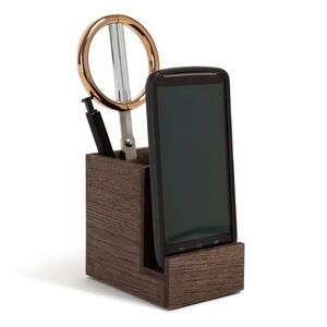 Wooden Desk Organizer with Phone Stand